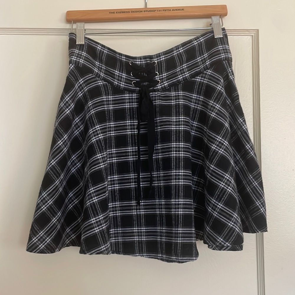 Plaid high waisted skirt